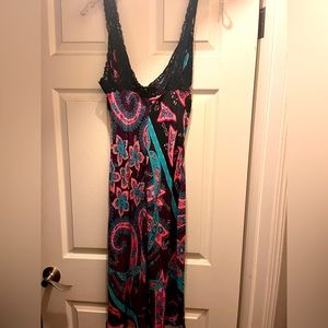 Betsey Johnson 100% Silk Paisley Slip Dress